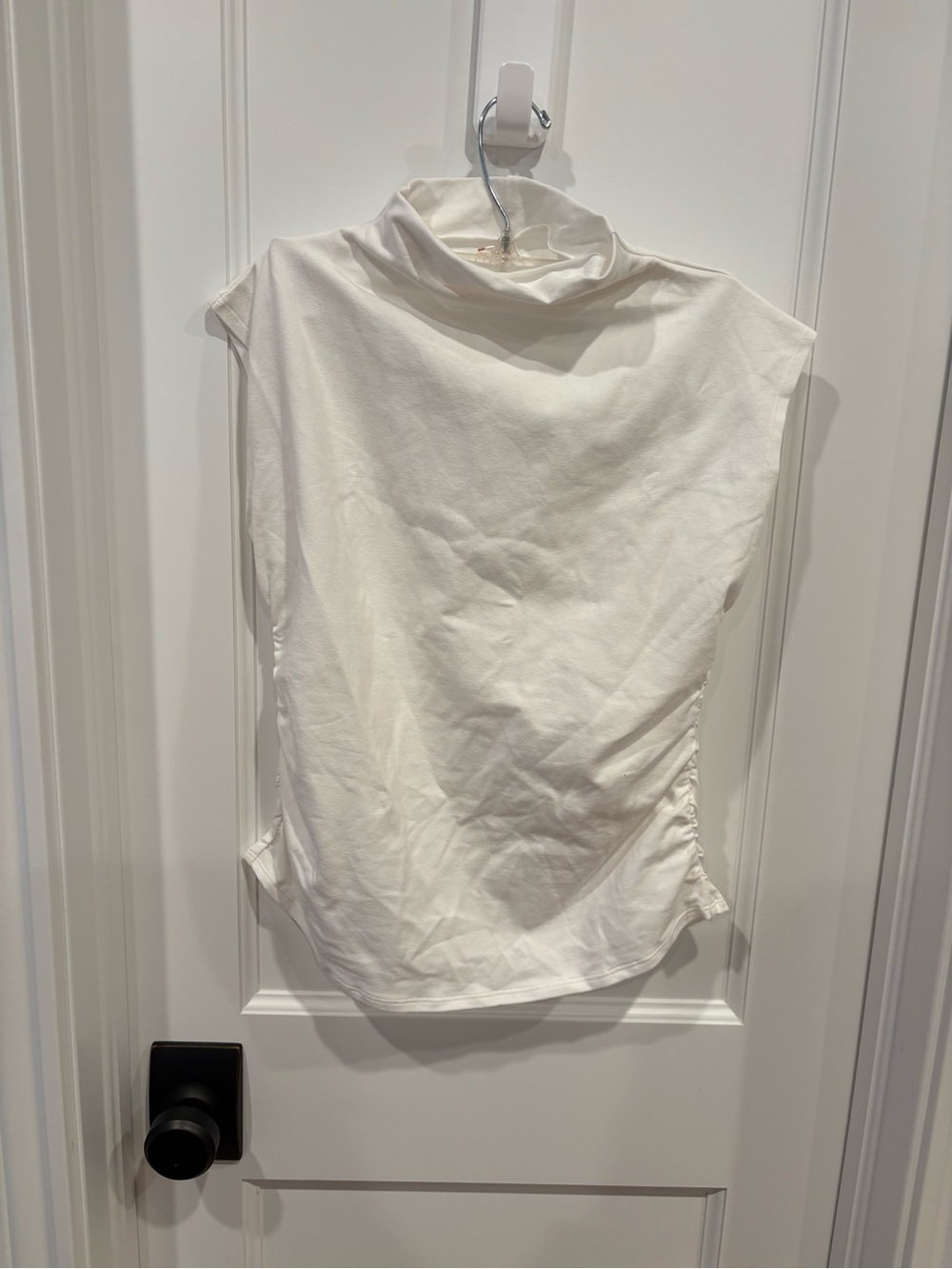Quince Cream Sleeveless Mock Neck Top